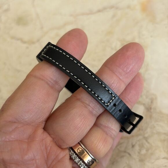 Italgem Stainless Steel Galaxy Plate Leather Bracelet Unisex - Picture 7 of 10